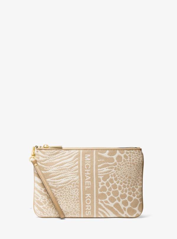 Damske Penazenky Michael Kors Jet Set Large Animal Jacquard Wristlet Hnede - Doplnky Michael Kors Levně | ZXCGN-5731
